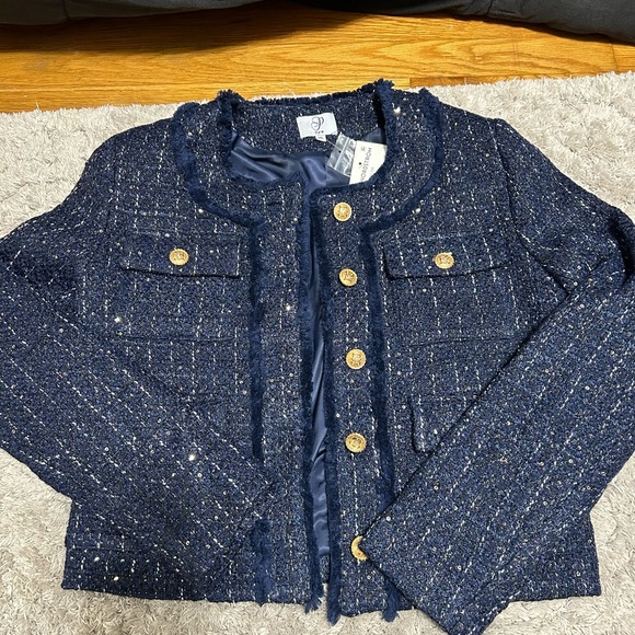 Navy Blue Tweed Blazer Nordstrom - Picture 3 of 6